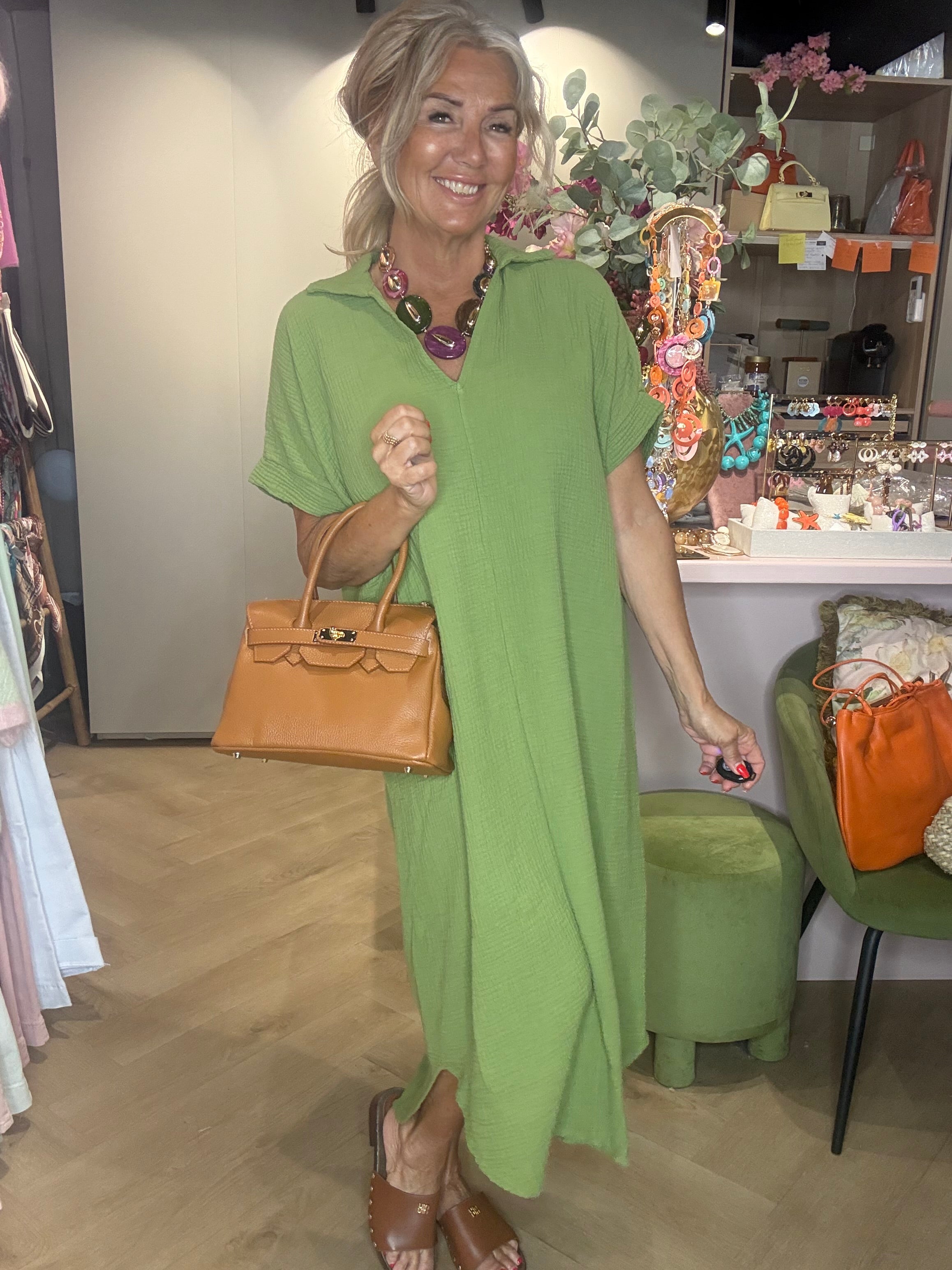 Jurk Hydrofiel Matcha green